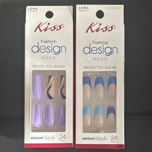 Kiss Fashion Design Nails Set - Purple and Blue